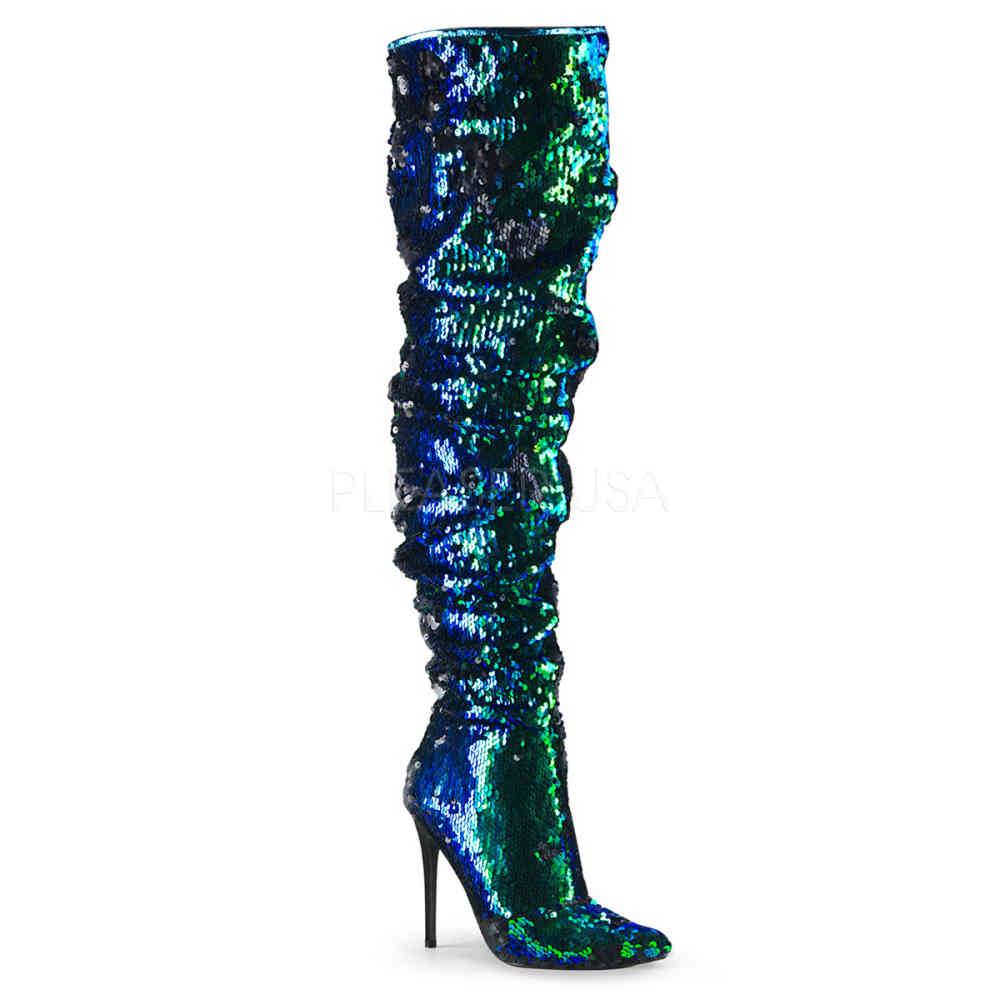 Pleaser - COURTLY3011 Kniehohe Stiefeletten - Mehrfarben/Grün Product image